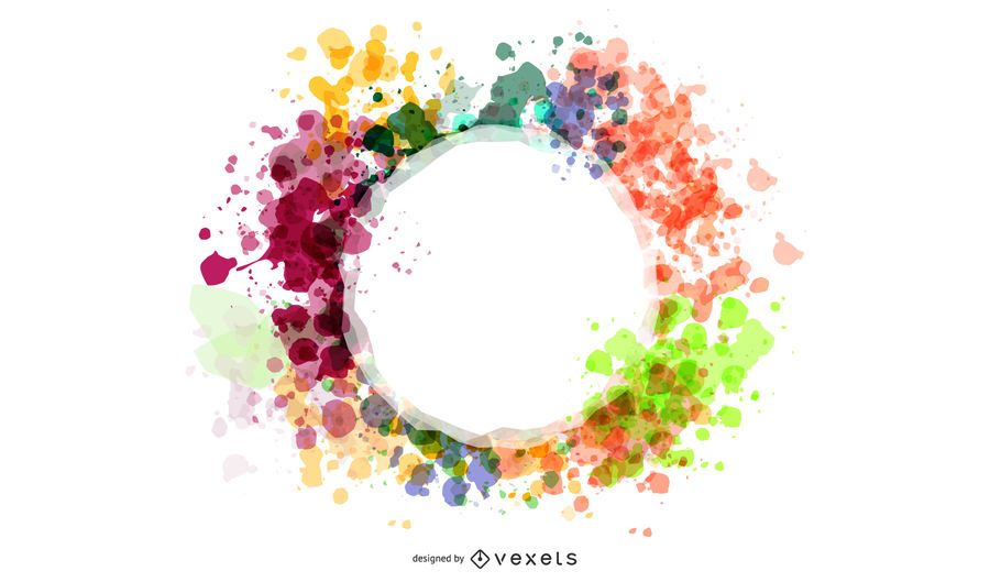 Aquarell spritzte kreisförmige Fahne Aquarell spritzte kreisförmige Fahne