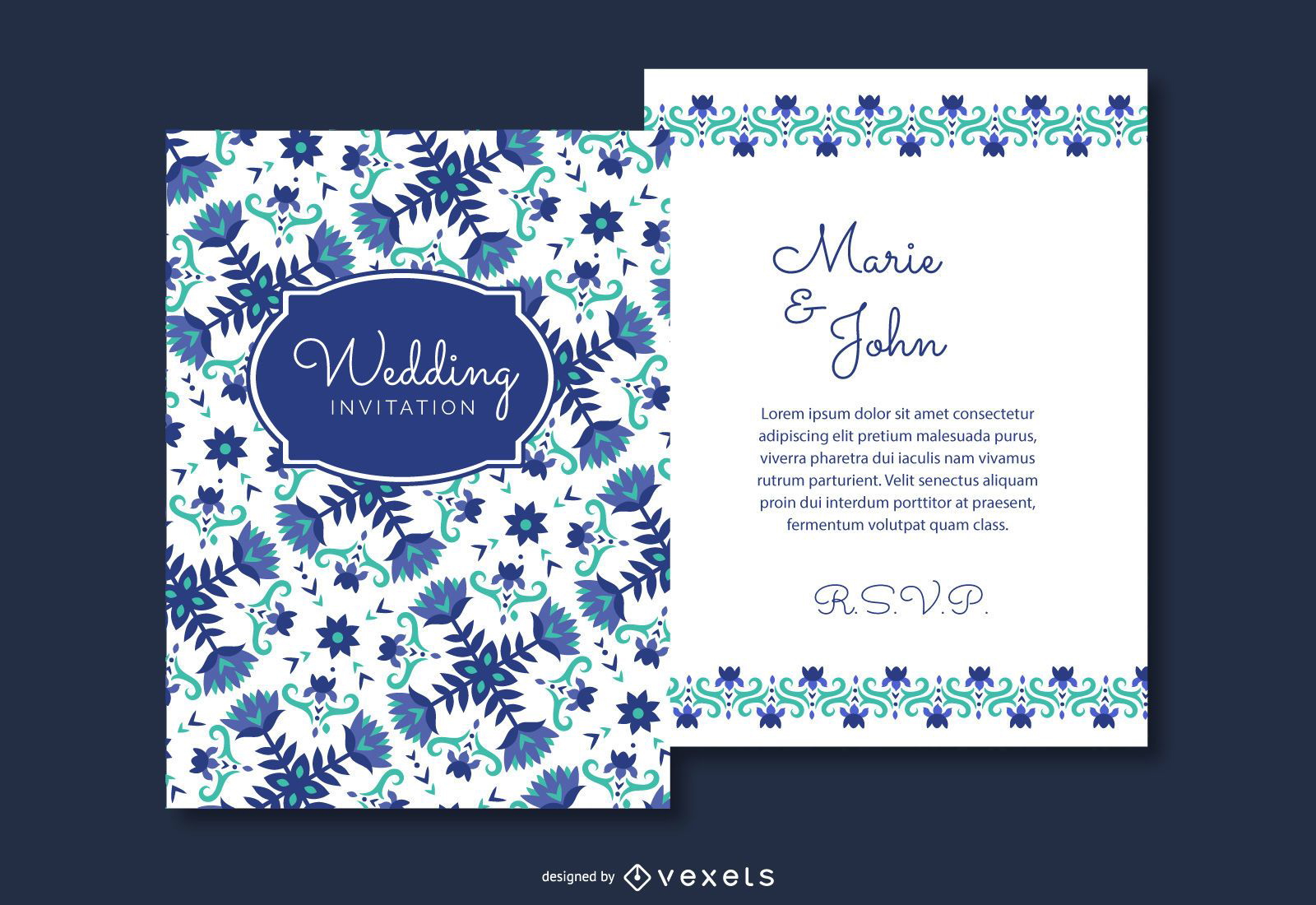 Floral Wedding Invitation Cards