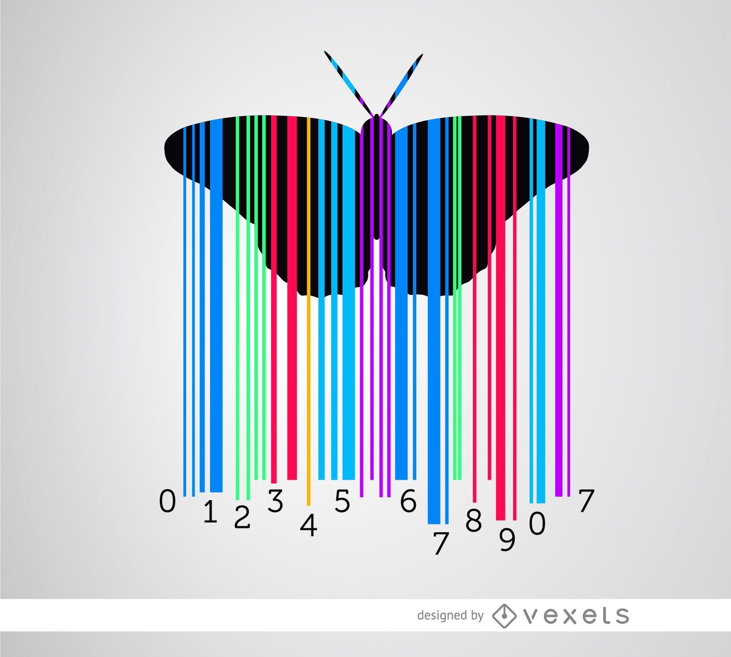 Codebar butterfly colorful