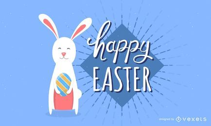 Happy Easter Cartoon Banner