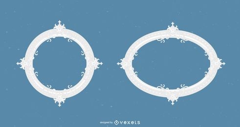 Round frame with blue dots vector free download
