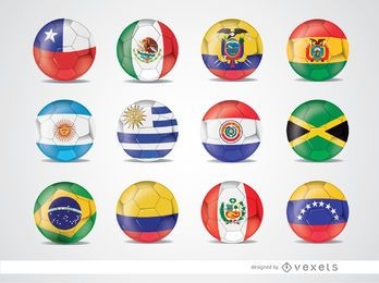 Copa America 2015 team flag balls