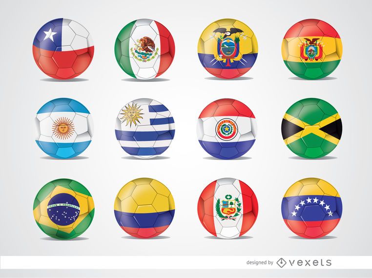 Bolas De Bandera Del Equipo De Copa America 2015 Descargar Vector