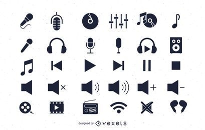 Flat Audio Icons Pack