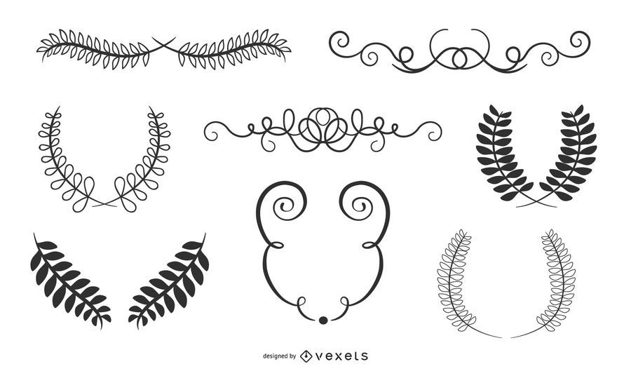 Hand Drawn Vintage Border Ornaments Hand Drawn Vintage Border Ornaments