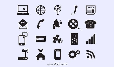 Ícones planos modernos da Web e de aplicativos