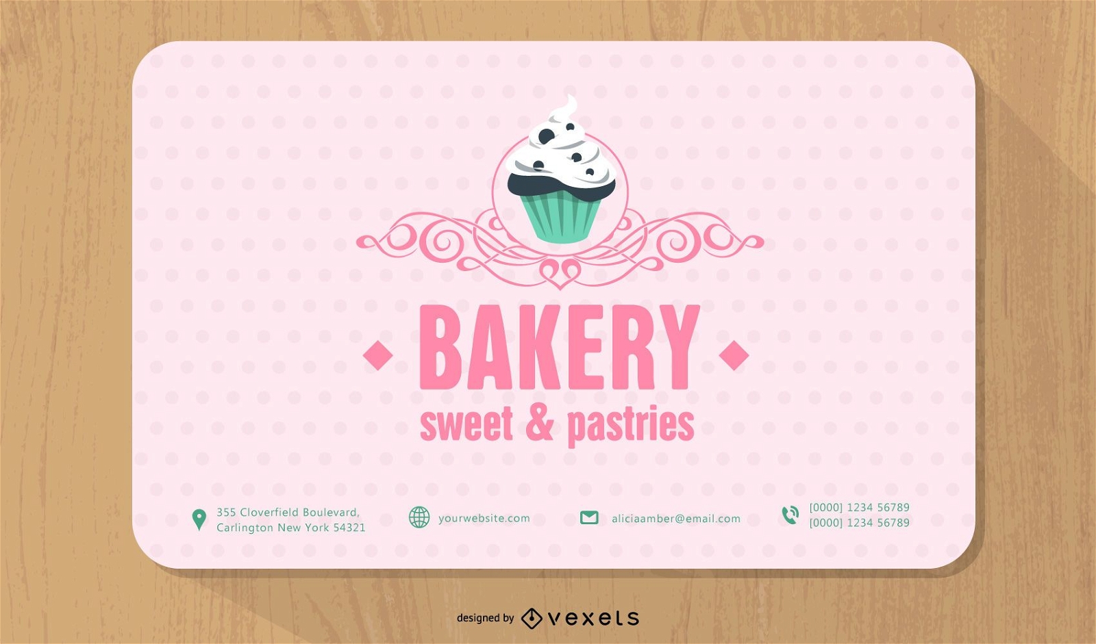 Bakery Round Corner Business Card Template