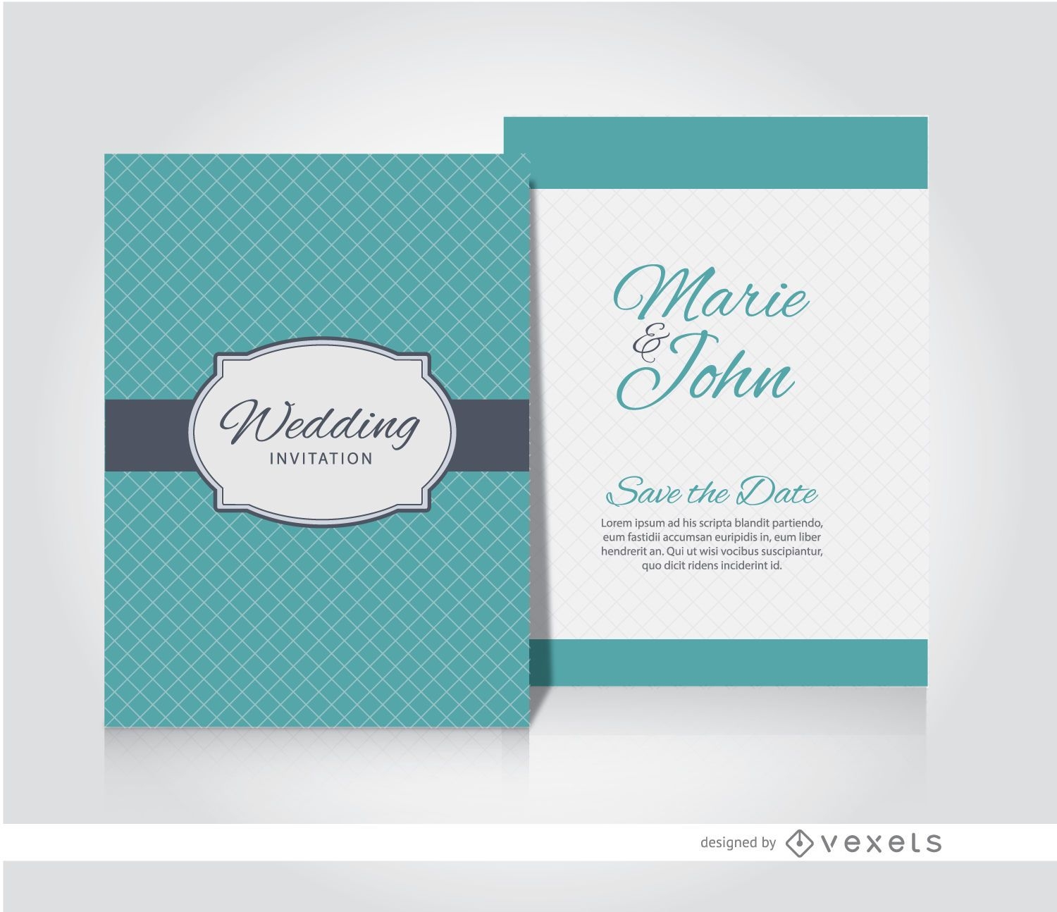 Wedding invitation sleeve turquoise