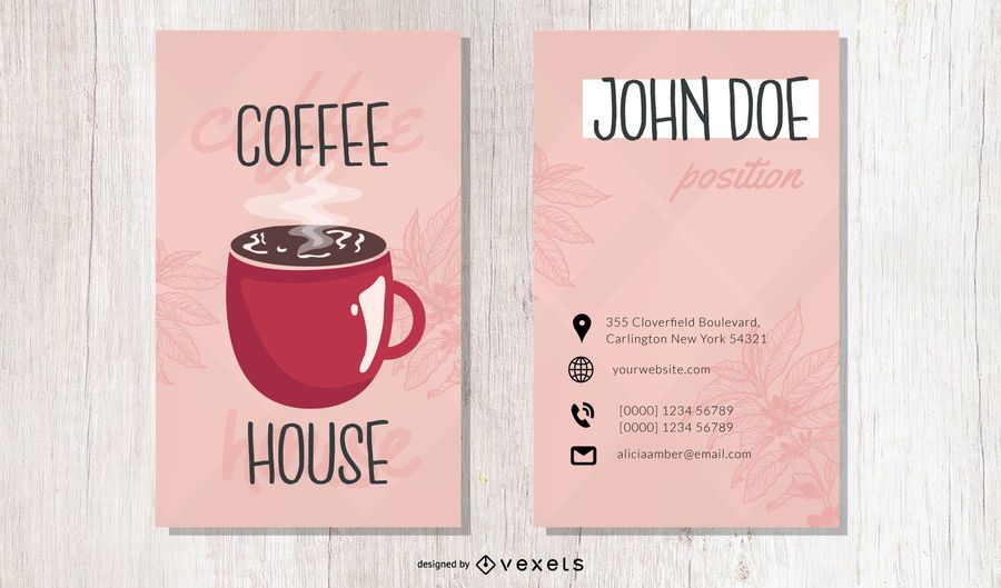 Coffee House Tall Business Card Template Coffee House Tall Business Card Template