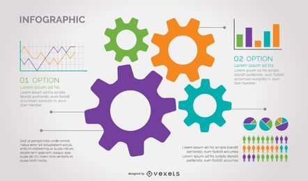 Colorful Cogwheel Business Infographic