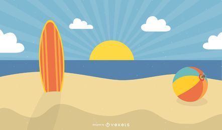 Sommersonnenuntergang am Strand