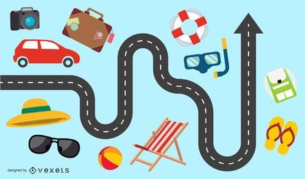 Infografía de vacaciones de verano de 3 vías