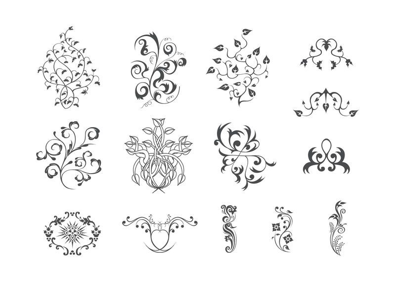 Conjunto simples ornamento floral Conjunto simples ornamento floral
