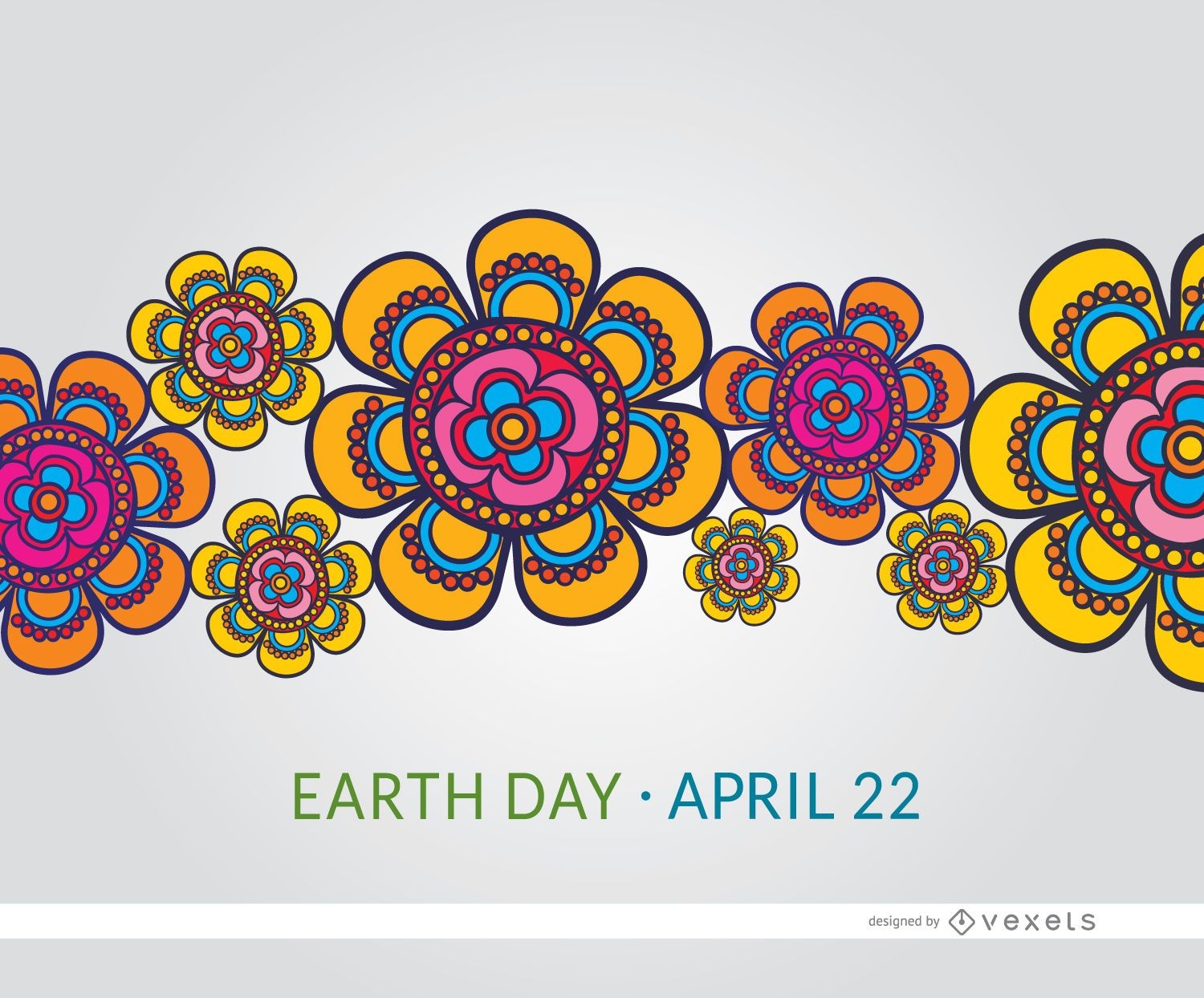 Papel de parede de flores coloridas do Dia da Terra
