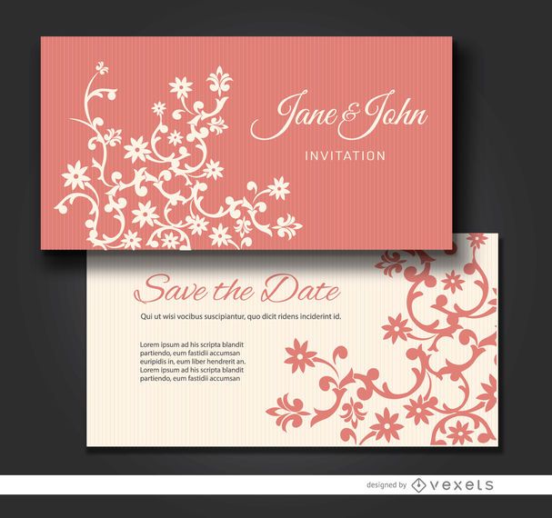 Floral marriage invitation sleeve - Vector download