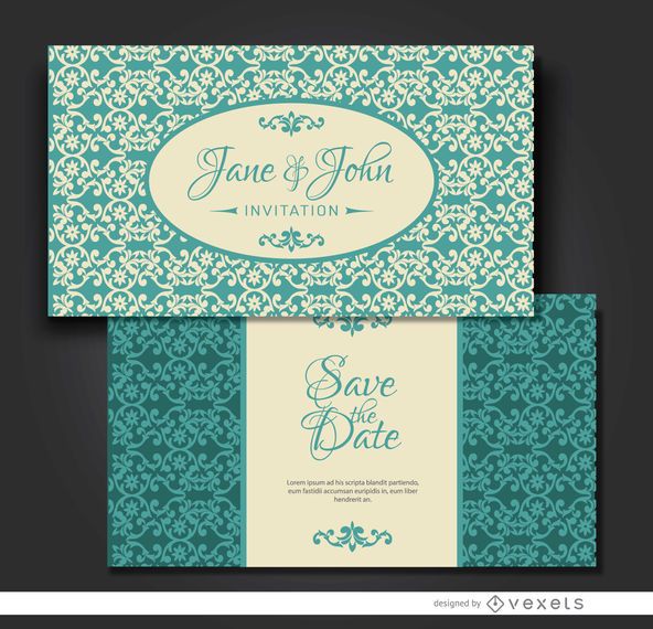 Turquoise floral marriage invitation Turquoise floral marriage invitation