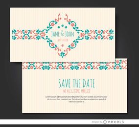 Marriage invitation floral riband