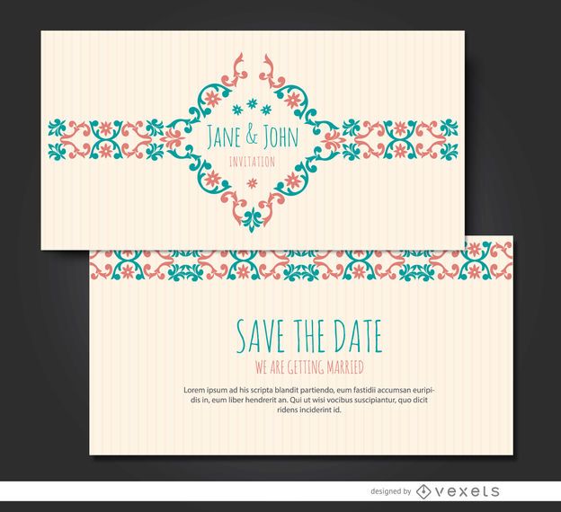 Marriage invitation floral riband Marriage invitation floral riband