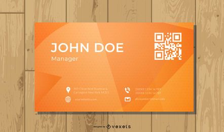 Orange QR Code Business Card Design