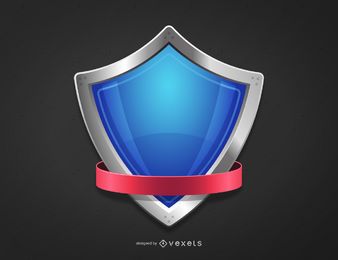 Cresta azul 3D y cinta morada Cresta azul 3D y cinta morada