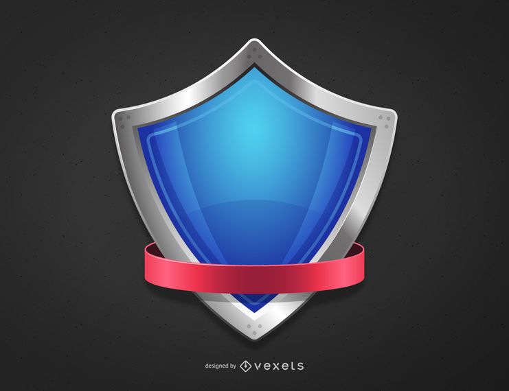 3D Blue Crest & Purple Ribbon 3D Blue Crest & Purple Ribbon