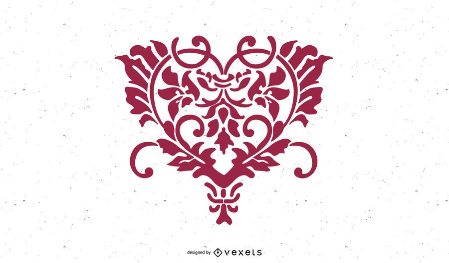 Dibujado a mano en forma de corazón floral Dibujado a mano en forma de corazón floral
