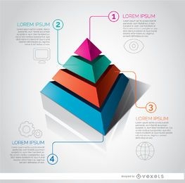 Infographic pyramid graph