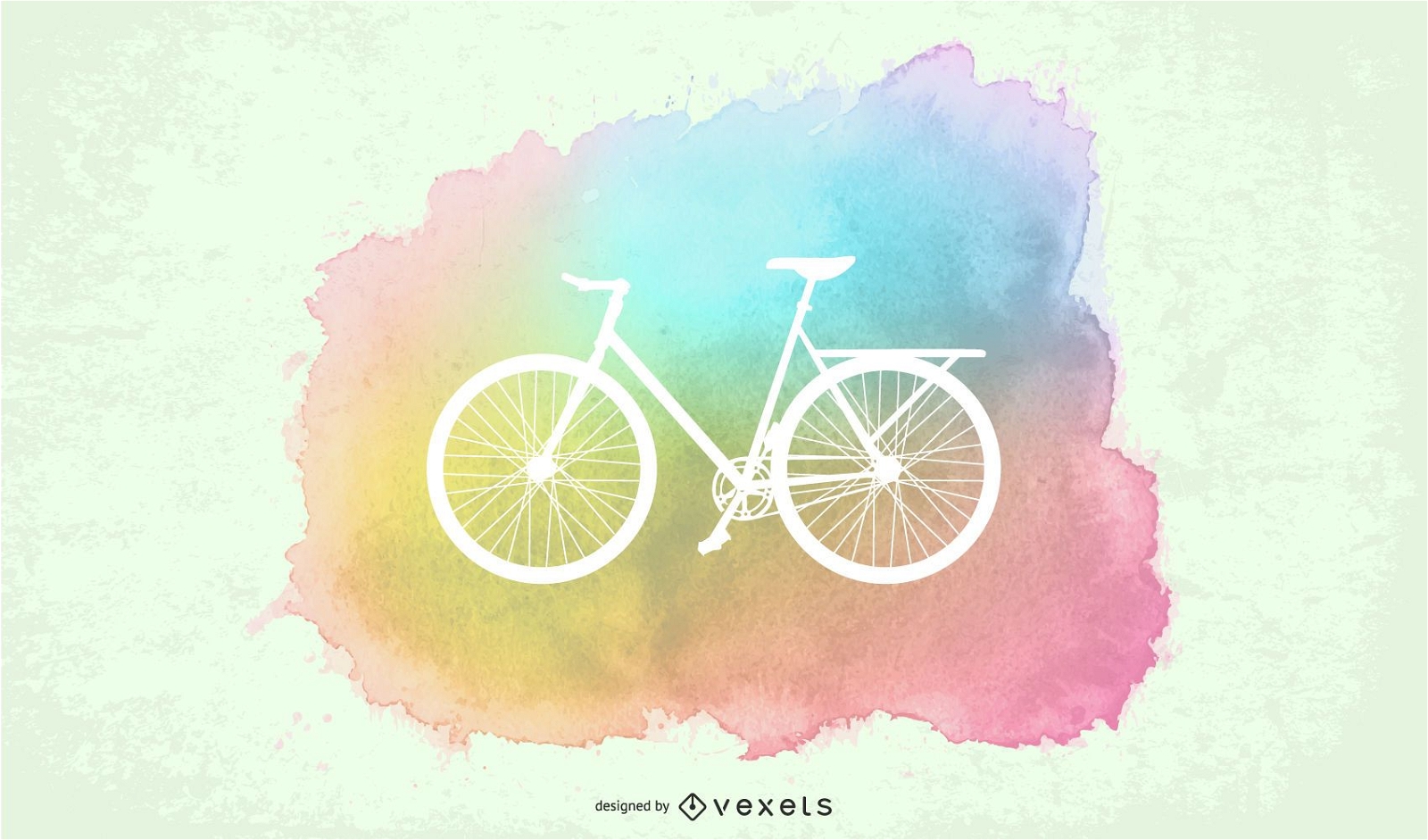 Paseo en bicicleta Acuarela pintada