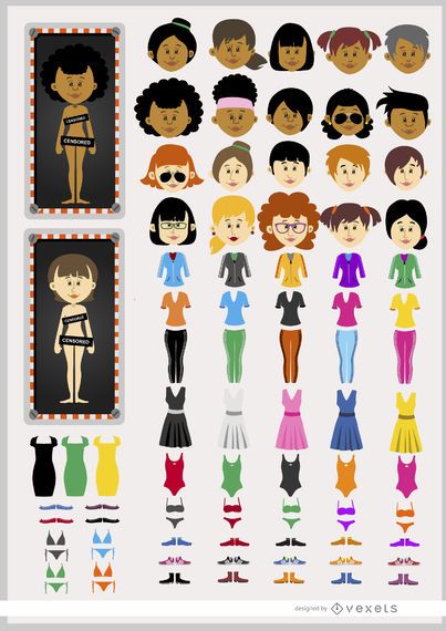 Cartoon female custom character Cartoon female custom character