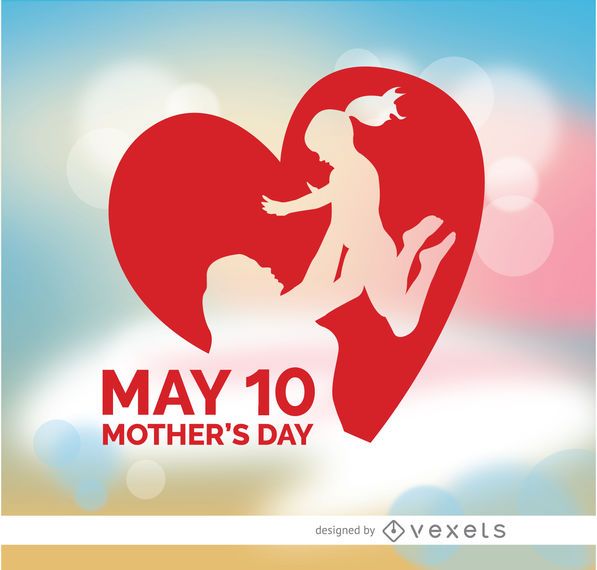Día de la madre levantando el corazón de su hija Día de la madre levantando el corazón de su hija