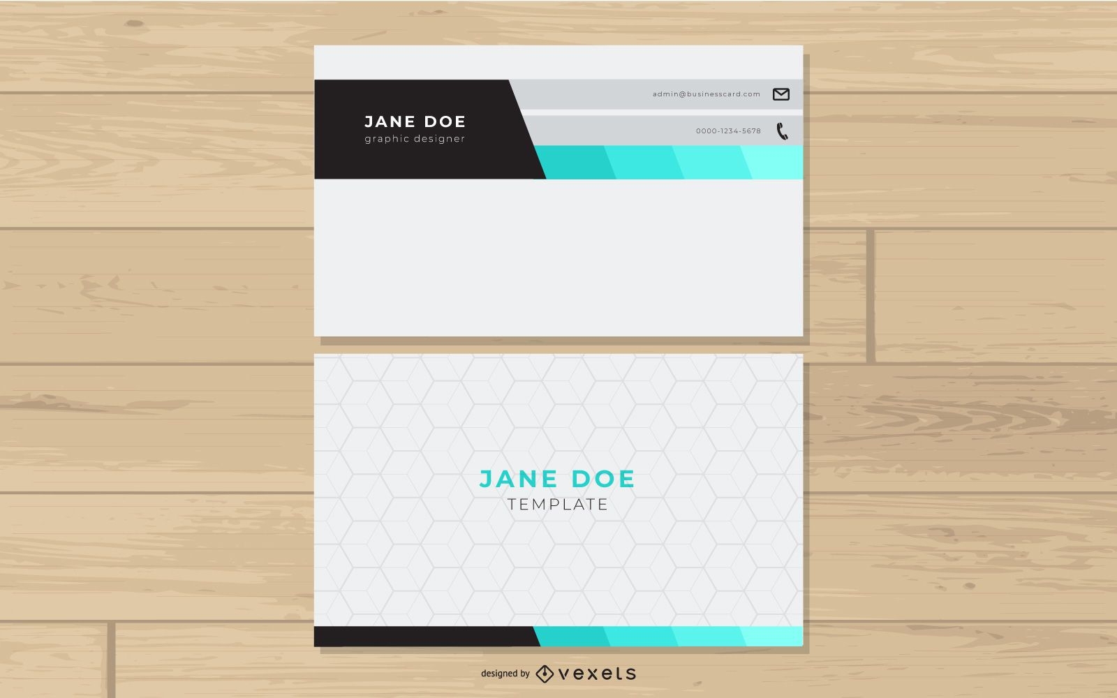 Creative Business Card with Hexagons