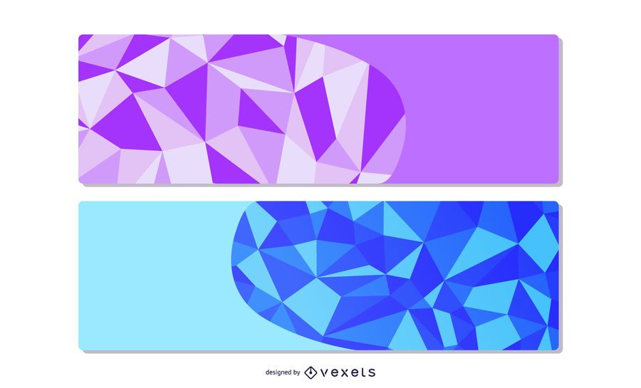 Polygonal Origami Design Classy Banners Polygonal Origami Design Classy Banners
