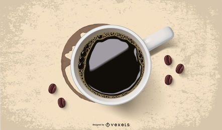 Realistic Cup of Coffee with Stain