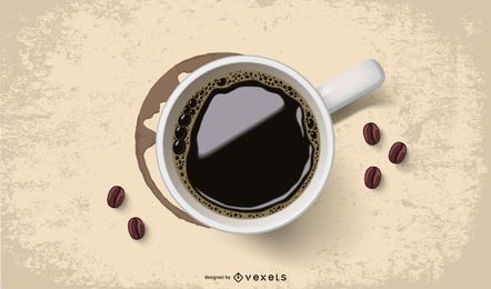 Taza de café realista con mancha Taza de café realista con mancha