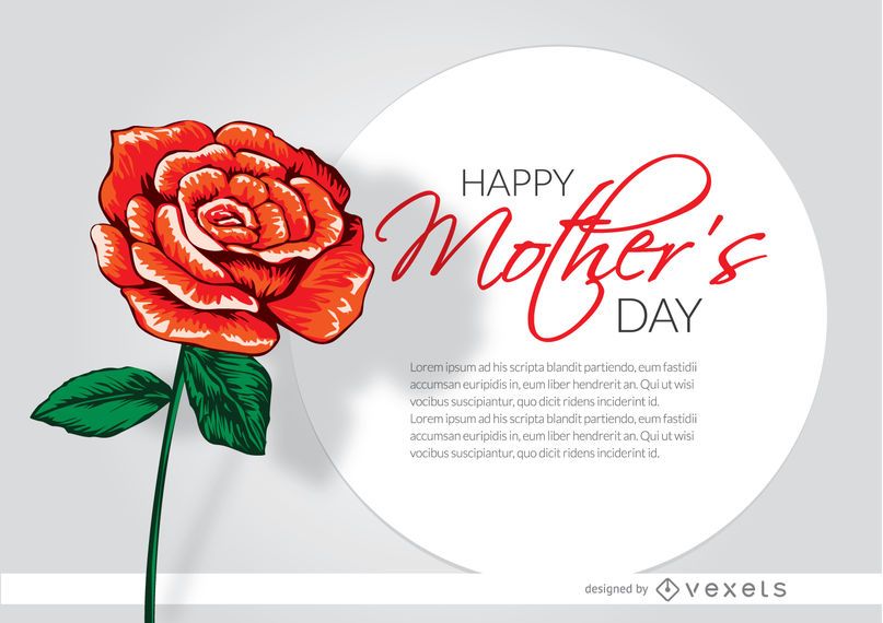 Mother?s Day drawn rose card Mother?s Day drawn rose card