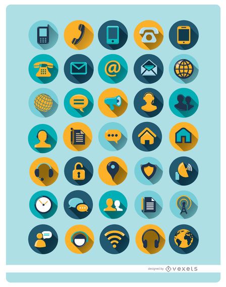 35 round communication icons 35 round communication icons