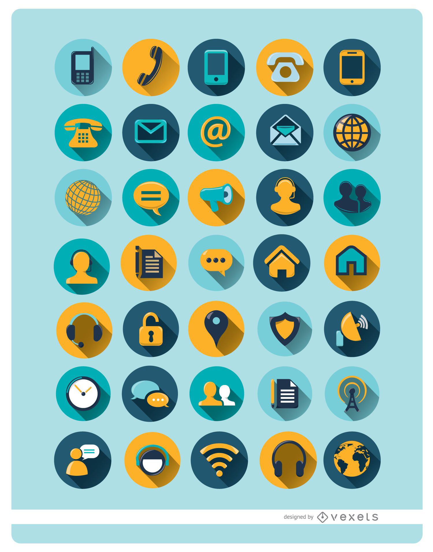 35 round communication icons