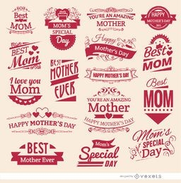16 Mother's Day vintage badges