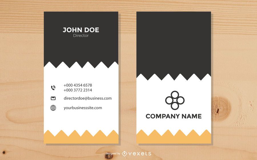 Zigzag Design Vertical Business Card Zigzag Design Vertical Business Card