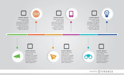 Linha do tempo do processo de infográfico