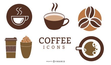 Pacote mínimo de ícones de café