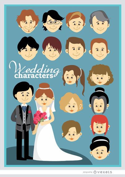 Casal de casamento personalizado dos desenhos animados Casal de casamento personalizado dos desenhos animados
