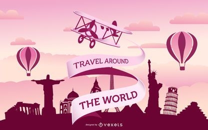 Vintage travel world poster