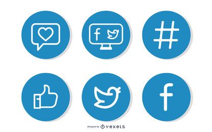 Letreros simples de Facebook y Twitter