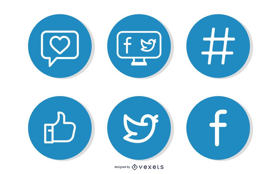 Simple Facebook & Twitter Signs - Vector Download