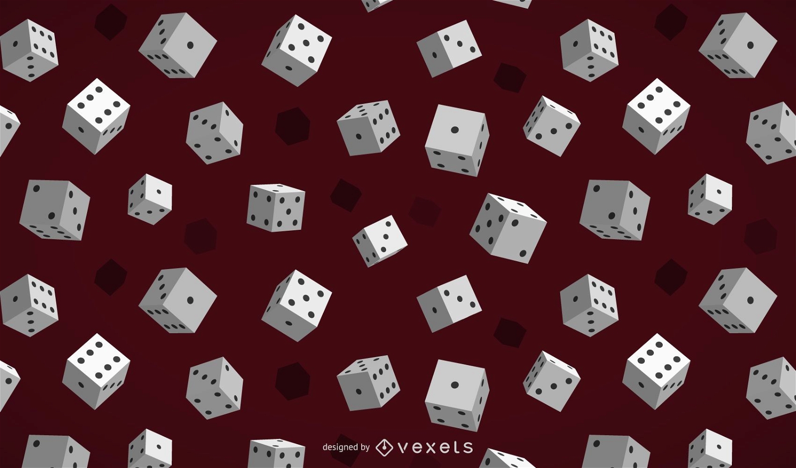Glossy 3D Gambling Dices Background