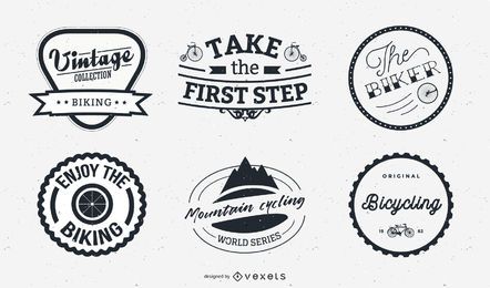 Fahrradetikett und Logo-Design-Set