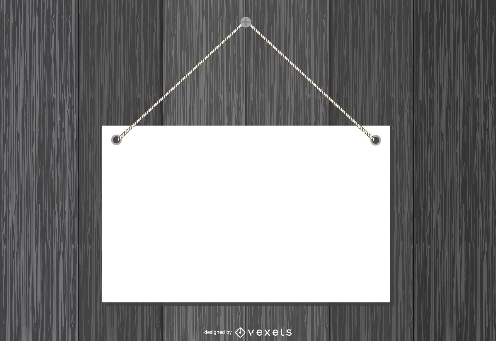 Blank Paper Plate Hanging on Wood