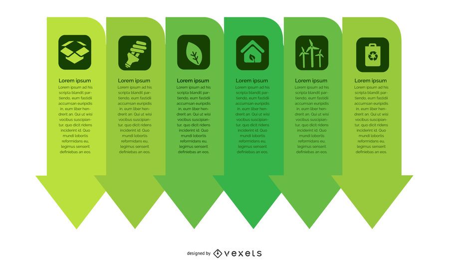 Green Ecology Arrows Infographic Green Ecology Arrows Infographic