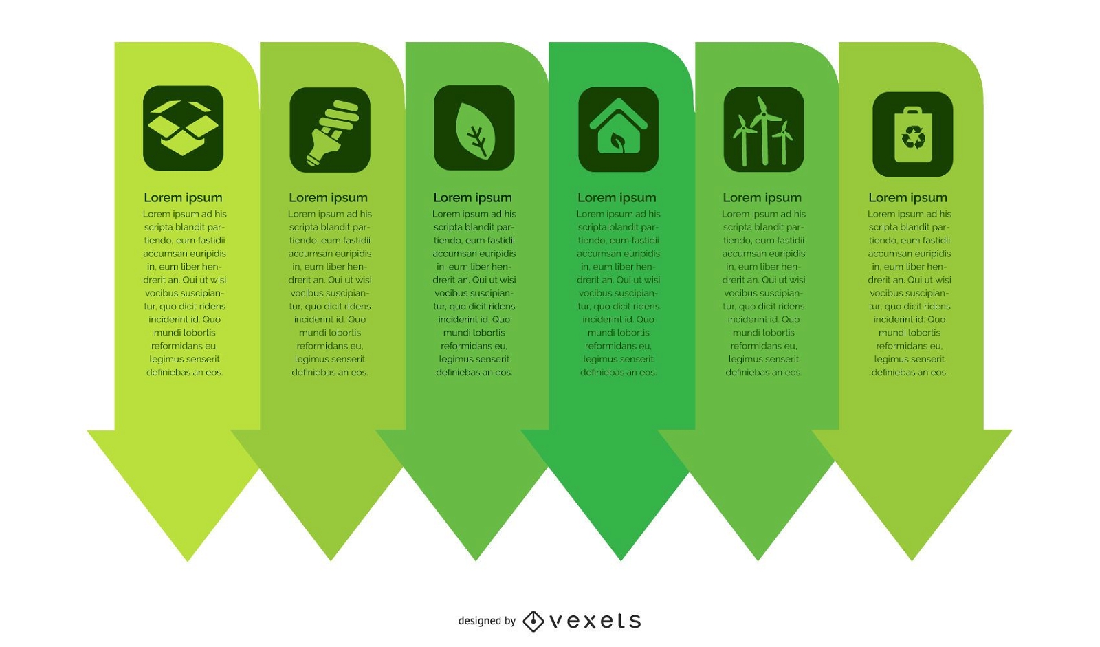 Infografía de flechas de ecología verde